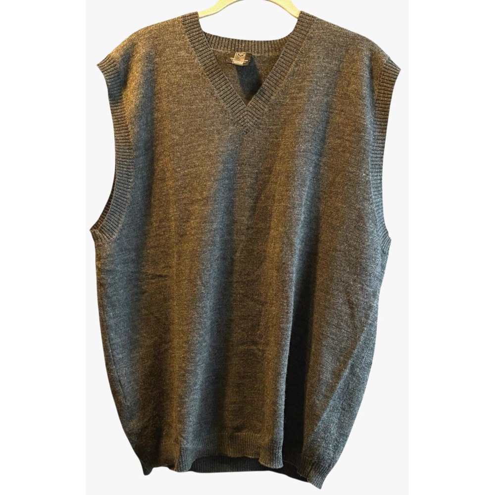 Nike Golf Merino Wool Sweater Vest Size XL Sleeveless Gray Hong Kong‎ Vintage